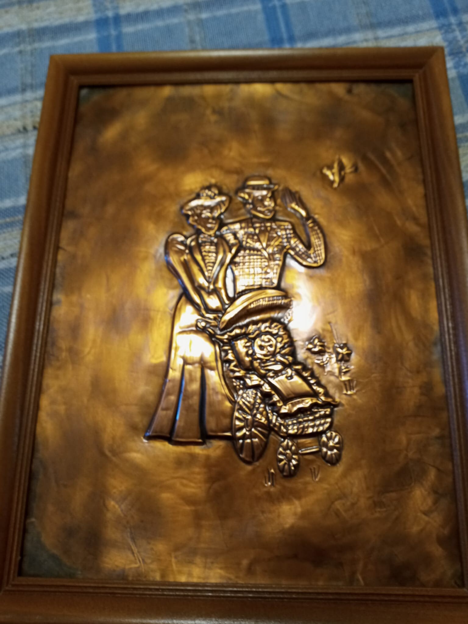 Vintage Embossed Copper Framed Picture Series Set of Four. Etsy