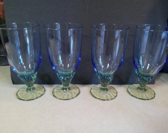Blue Italian Highball Glasses Set of 4