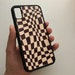 Illusion checkers glossy phone case 