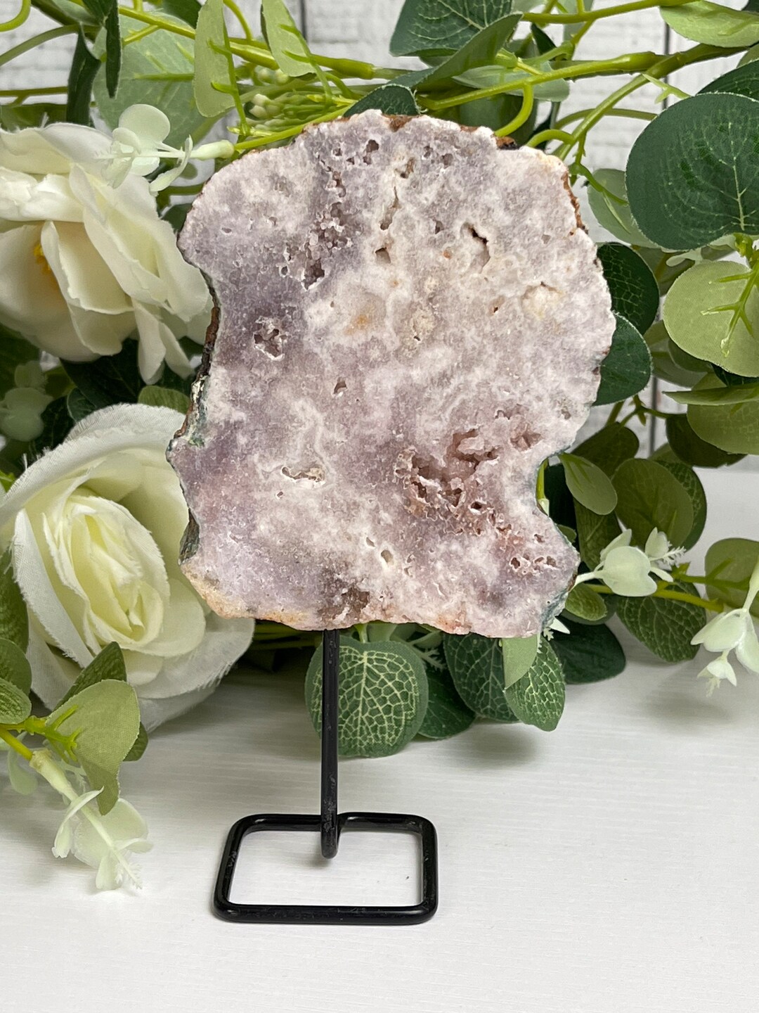 Pink Amethyst Slab on Stand Amethyst Slice Crystals and Stones Decor - Etsy