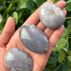 Lepidolite Palm Stone | Calming Crystal for Stress Relief, Emotional Healing & Meditation | Polished Purple Lepidolite Worry Stone
