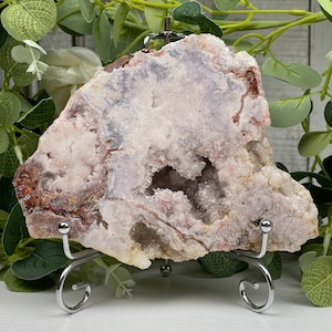 Pink Amethyst Crystal Slab: Natural Healing Stone Decor