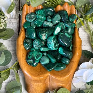 Malachite Tumbled Stone | Malachite Crystal Tumbles | Heart Chakra | Healing Crystals