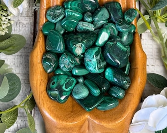 Malachite Tumbled Stone | Malachite Crystal Tumbles | Heart Chakra | Healing Crystals