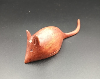 Lifesize cute Handmade wooden mouse carved to a high standard looking for a new home and cheese!! 16cm