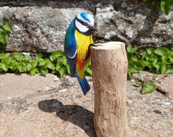 METALBIRD Blaumeise Gartenskulptur Aus Cortenstahl – Wetterfest, In Großbritannien Handgefertigt