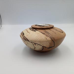 Portavelas de madera de haya spalted, hecho a mano, Windfalled Wood (14 x 7 cm)