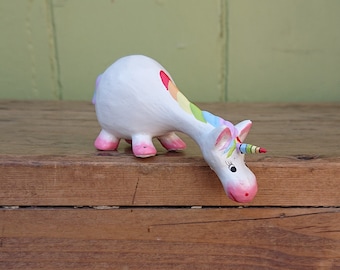Individually handpainted Rainbow Unicorn (10cm) made with love, magic and sprinklings of rainbow dust!!!