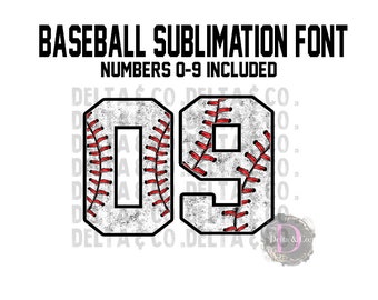 Baseball Numbers Digital PNG File