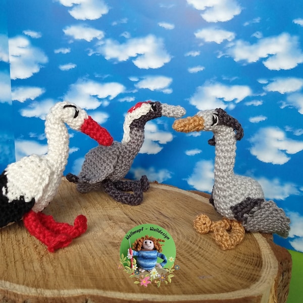 Stork, crane, heron amigurumi