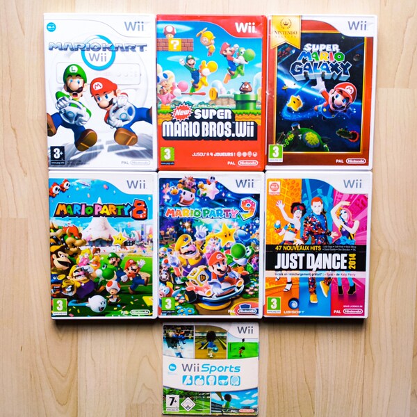 Nintendo Wii Spiele Mario Kart, Mario Party 8 & 9, Wii Sports