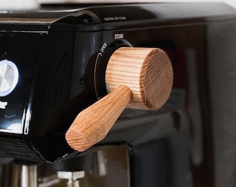 Palanca de vapor y perilla de agua de madera para caldera doble Breville - Compatible con Slayer Mod