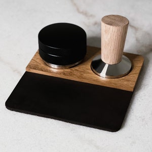 Espresso Tamping Pad & Tamper Station - Tamping Mat and Tool Holder for Baristas - Tool Organizer