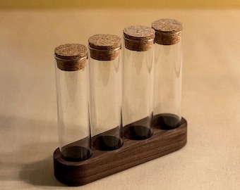 Handmade Coffee Bean Caddy: Single Dose Espresso Storage - 4 tubes