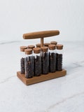 Handmade Coffee Bean Caddy: Single Dose Storage with 10 Glass Canisters