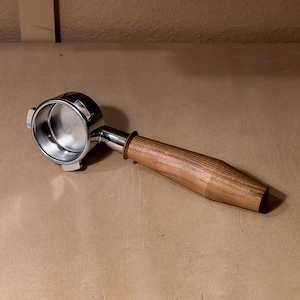 Portafiltro sin fondo para Breville (tamaños de 54 mm y 58 mm) - Herramienta para espresso con mango de madera
