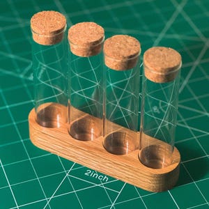 4-Tube Coffee Bean Caddy - Single Dose Storage for Espresso - Holds Single & Double Shots - The Side Piece