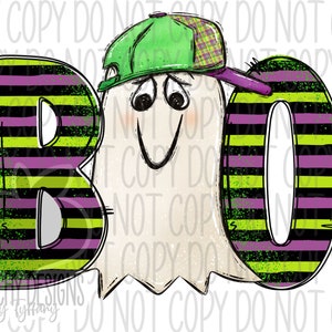 BOO Ghost Boy png, Halloween Sublimation, Digital Download, Cute Ghost, DTG, Kids Halloween, sublimation designs downloads