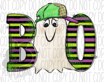 BOO Ghost Boy png, Halloween Sublimation, Digital Download, Cute Ghost, DTG, Kids Halloween, sublimation designs downloads