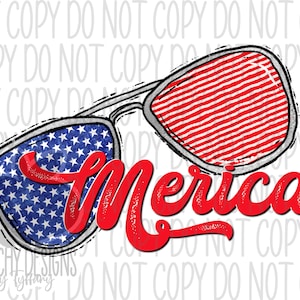 Merica Sunglasses png, July 4th sublimation, Patriotic America, Retro USA, memorial day clipart, digital download, forth of July