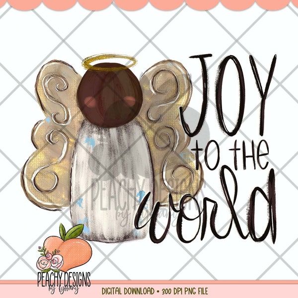 Joy to the World PNG, Christmas Design, Digital Download, DTG Designs, Angel Sublimation, Merry Christmas, Xmas Design, Christmas PNG