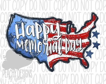 Happy Memorial Day USA png, Military, Patriotic, American Flag, memorial day clipart, digital download, United States Veterans