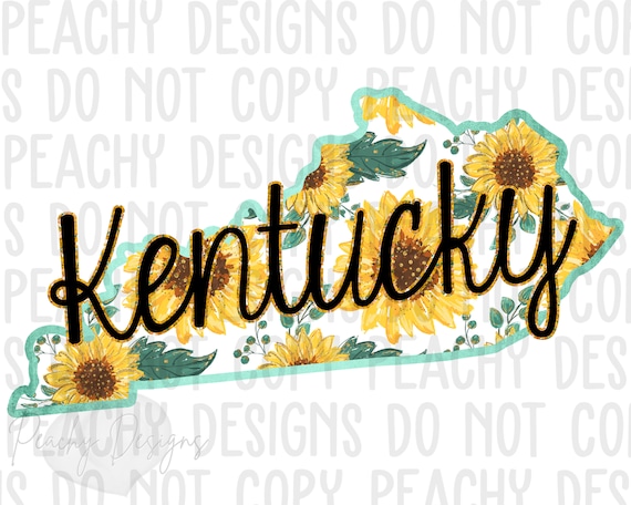 Kentucky Png, Kentucky Sunflower png, Kentucky Clipart, Sublimation designs, DTG, Kentucky Sublimation Design, States Clipart