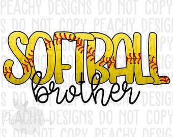 Softball Brother png, Softball clipart, Softball png, Softball Sublimation, Digital Download, Love Softball, Softball design, Softball DTG