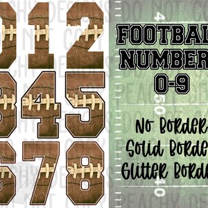 Football Numbers Font png, Football clipart, Football, Football Sublimation, Digital Download, Pee Wee Football, High school Football, DTG