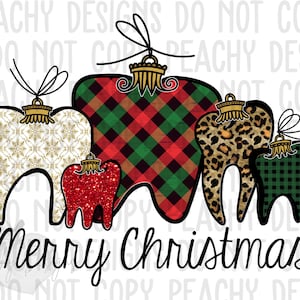 Wesołych Świąt Zęby, dentystyczne Boże Narodzenie png, Projekt dentystyczny, Pobieranie cyfrowe, Lampart, DTG, Sublimacja świąteczna, Projekt dentystyczny na Boże Narodzenie