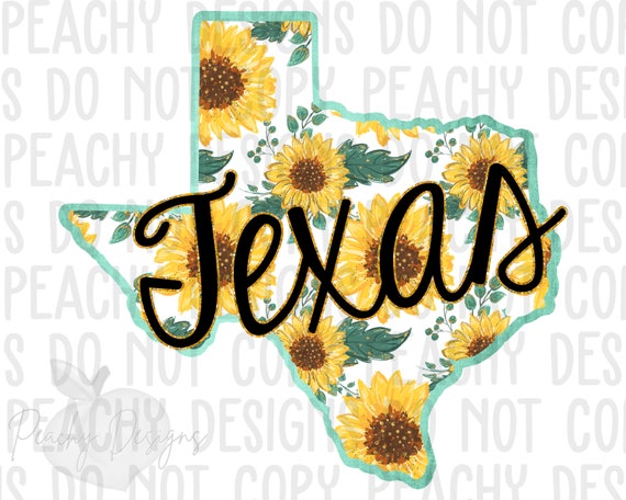 Texas Png, Texas Sunflower png, Texas Clipart, Sublimation designs, DTG, Texas Sublimation Design, States Clipart