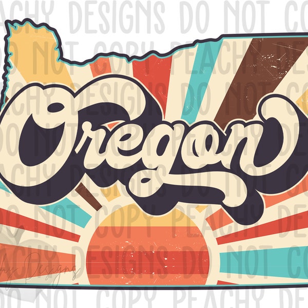 Retro Oregon Png, Oregon State, OR Clipart, Sublimation designs, Oregon Sublimation Design, States Clipart, Vintage Oregon