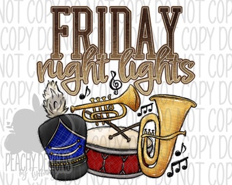 Friday Night Lights png, Football clipart, Marching Band, Football Sublimation, Digital Download, Royal Blue, Highschool Football