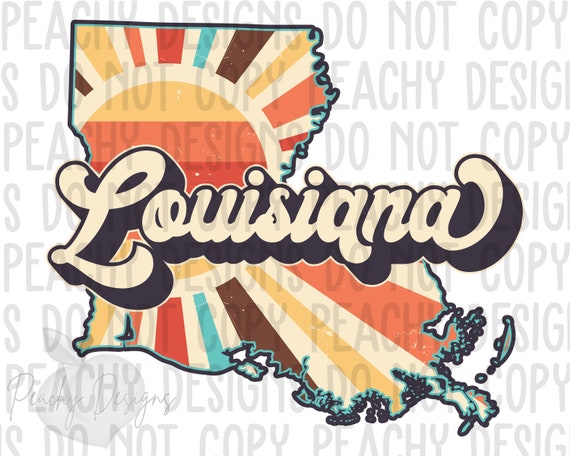 Retro Louisiana Png Louisiana State Png LA Clipart | Etsy