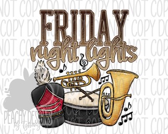 Friday Night Lights png, Football clipart, Marching Band, Football Sublimation, Digital Download, Red, Highschool Football