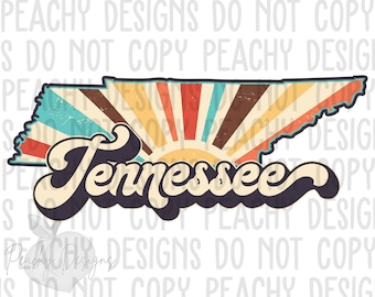 Retro Tennessee Png, Tennessee State, TN Clipart, Sublimation designs, Tennessee Sublimation Design, States Clipart, Vintage Tennessee