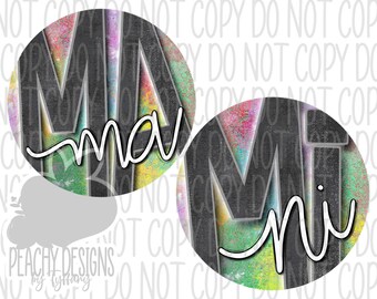 Mama and Mini png, Mother Daughter Design, Mama, Mothers day Sublimation, Digital Download, happy mothers day png. Colorful, Hand Lettering