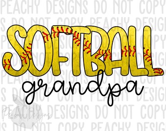 Softball Grandpa png, Softball clipart, Softball png, Softball Sublimation, Digital Download, Love Softball, Softball design, Softball DTG