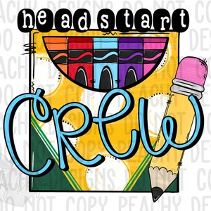 Headstart Crew PNG, digital download, sublimation designs, sublimation downloads, clipart, Back to School, teaching, day care, preschool