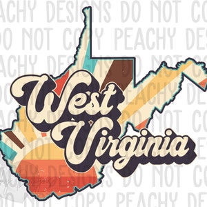 Retro West Virginia Png, West Virginia State png, WV Clipart, Sublimation designs, West Virginia States Clipart, Vintage West Virginia