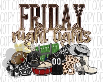 Friday Night Lights png, Football clipart, Band, Cheer, Drill Team, Football Sublimation, Digital Download, Black Team, Highschool Football