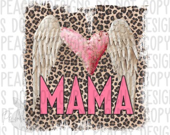 Mamma png, Rocker Mama clipart, Mamma design, Mamma, Mors dag sublimering, Digital nedladdning, Glad mors dag png, Leopardmamma