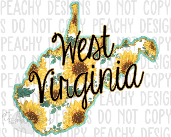 West Virginia Png, West Virginia Sunflower png, West Virginia Clipart, Sublimation designs, West Virginia Sublimation Design, States Clipart