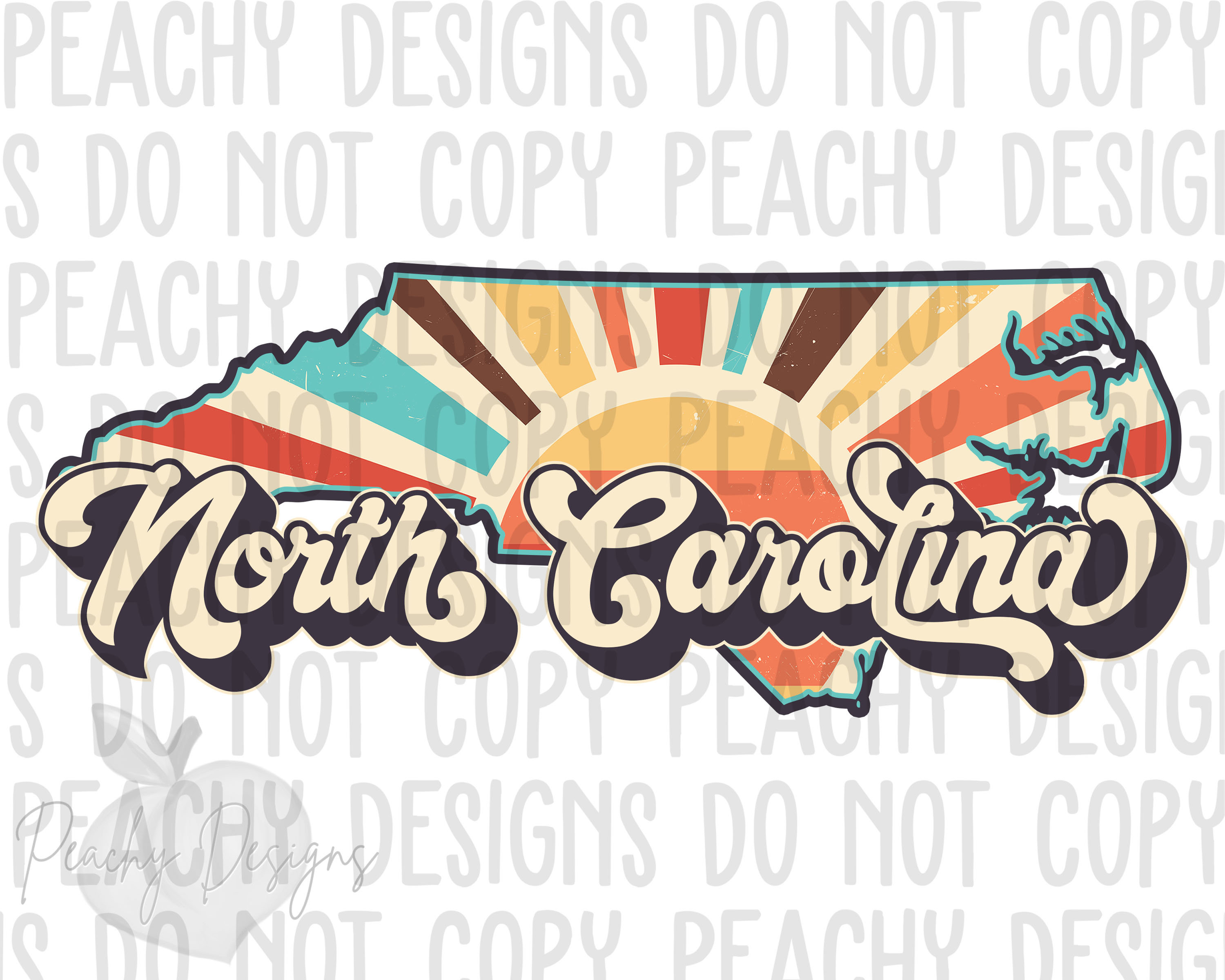 Retro North Carolina Png, North Carolina State Png, NC Clipart ...
