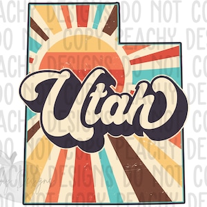 Retro Utah Png, Utah png, Utah Clipart, Sublimation designs, DTG, Utah Sublimation Design, States Clipart, Vintage Utah, Utah State Pride