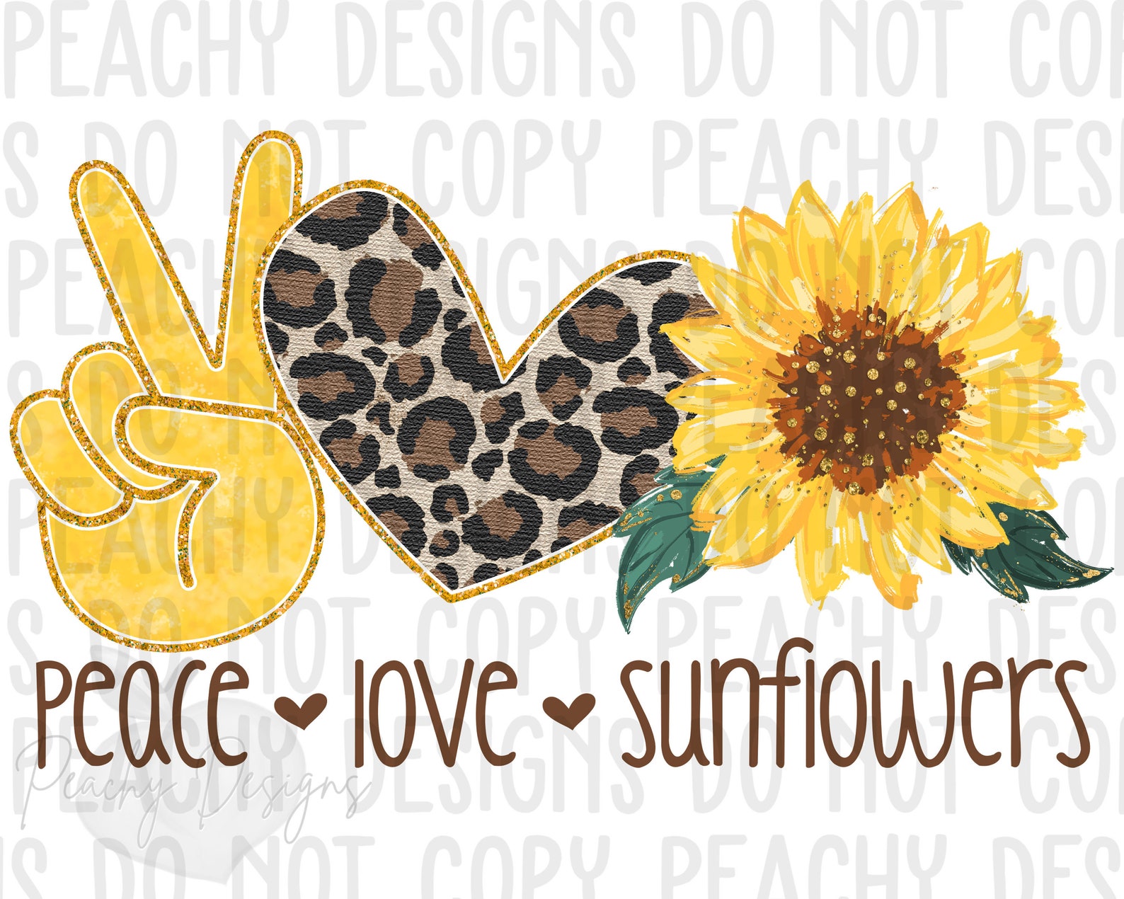 Peace Love Sunflowers Png Sunflower Png Sunflower Clipart Etsy UK