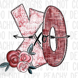 Valentine&#39;s Day XOXO PNG, Handdrawn graphic, sublimation designs, sublimation downloads, sublimation png, Hugs and Kisses, Love, Valentine
