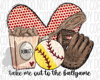Llévame al juego de pelota png, división de béisbol de softbol, sublimación de softbol, descarga digital, amor béisbol, lindo diseño de corazón de softbol