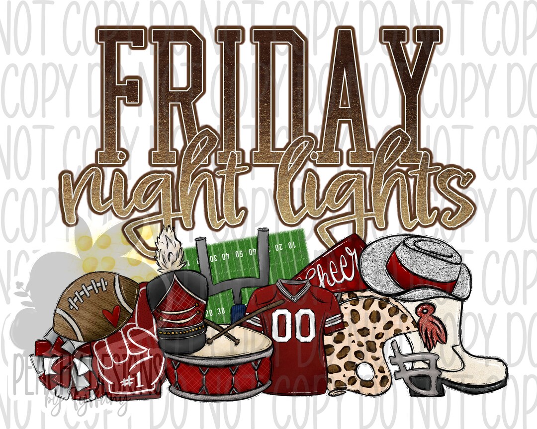 Friday Night Lights Png, Football Clipart, Band, Cheer, Drill Team, Football Sublimation