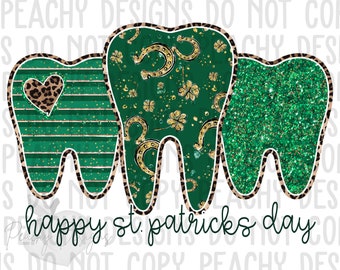 Dentista St Patricks day png, Sublimación del día de San Patricio, png dental, Trébol, Diseño afortunado, St. Pattys Day Digital png, dentista, diente